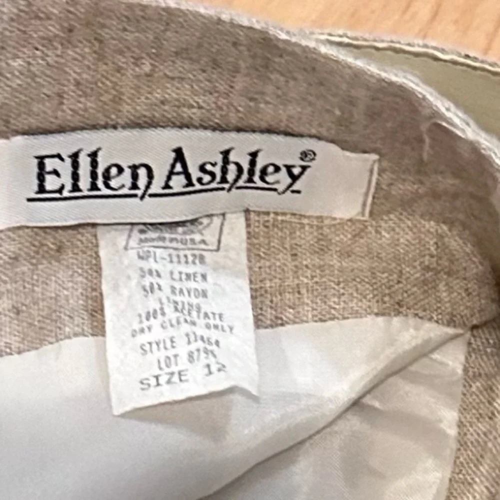 Ellen Ashley Linen/Rayon Fully Lined Size 12 Skirt - Picture 3 of 3